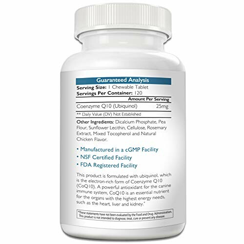 Coenzyme Q10 supplement bottle with ingredient details.