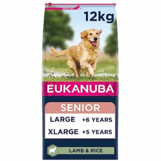 Eukanuba senior dog food for large and xlarge dogs, lamb and rice, 12kg