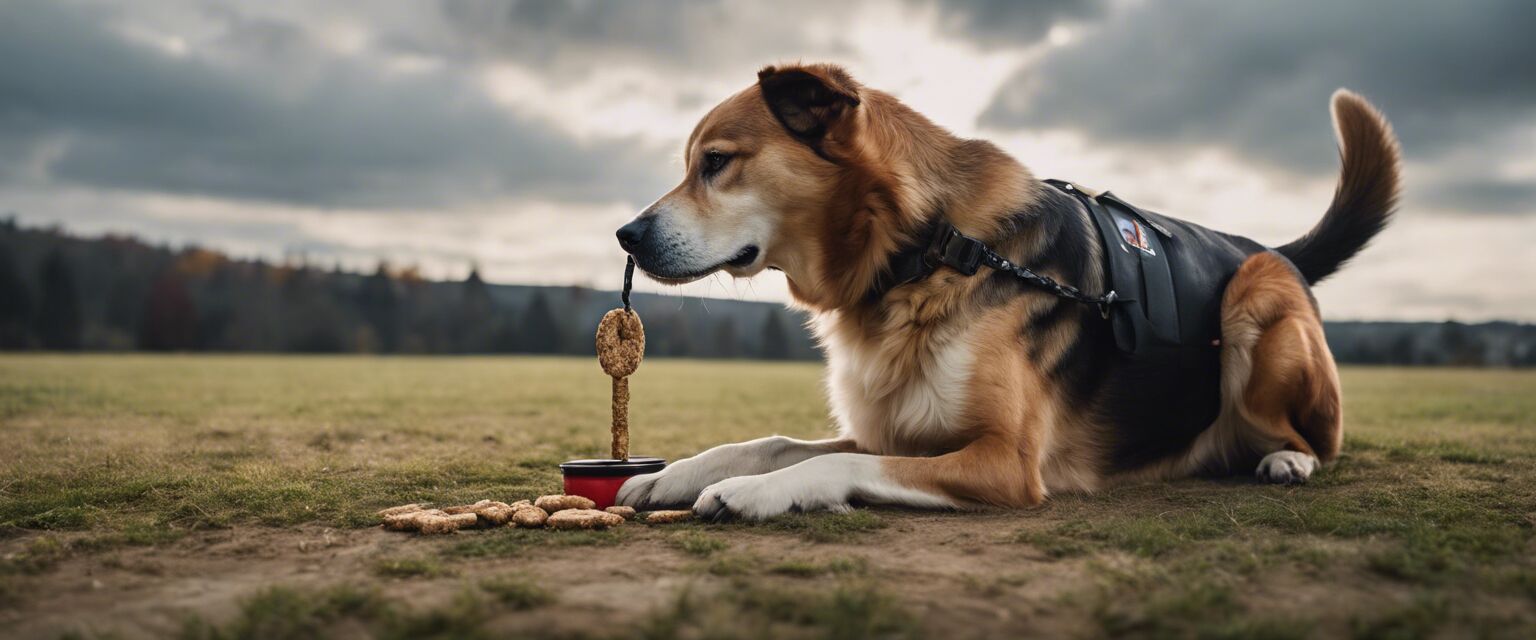 Senior dog training with treats