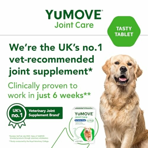 YuMOVE joint care ad featuring a dog and product information.